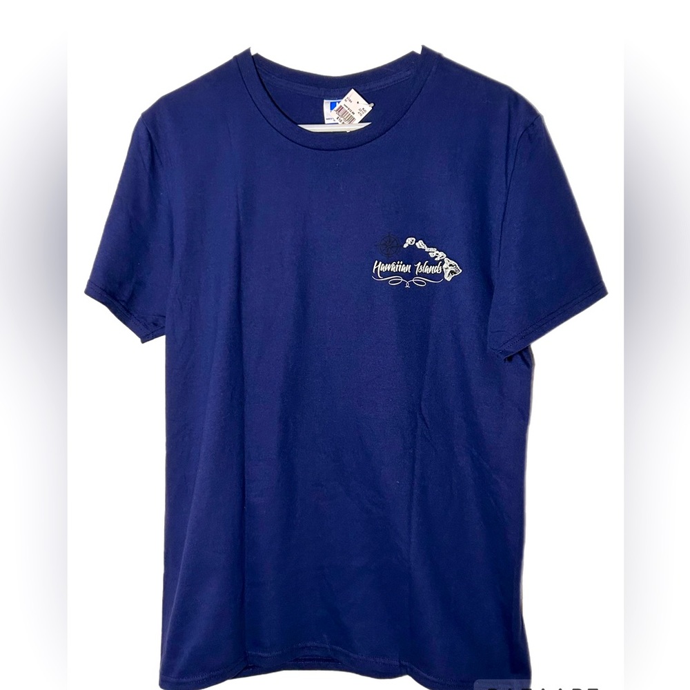 Unisex blue M Hawaiian islands t shirt